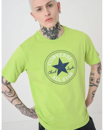 Tricou de bumbac cu imprimeu Chuck Taylor All Star, Verde lime/Bleumarin