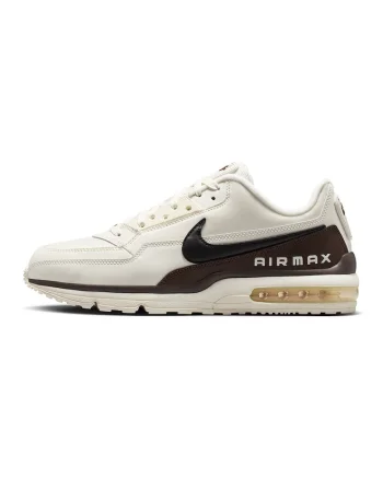 Pantofi Air Max din piele cu insertii din material textil, Maro inchis/Alb fildes/Negru