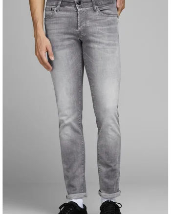 Blugi slim fit Glenn Icon, Alb/Gri