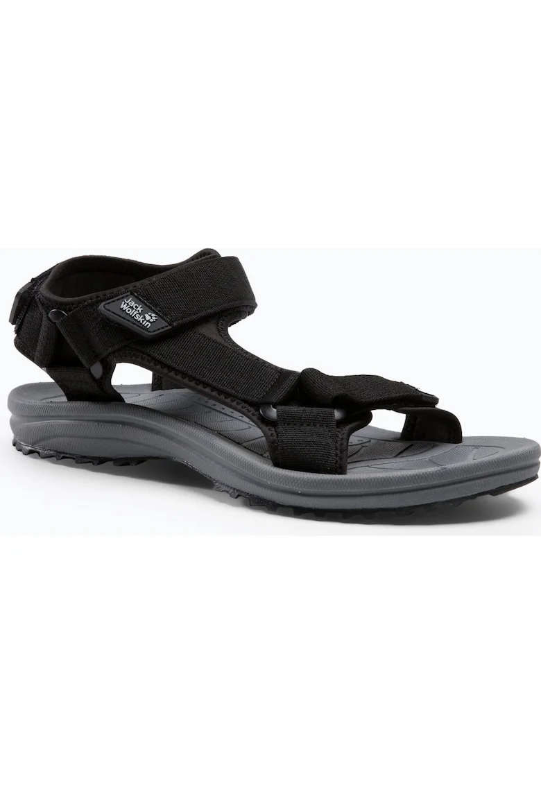 Sandale de trekking pentru barbati,  Material sintetic, Negru, Negru