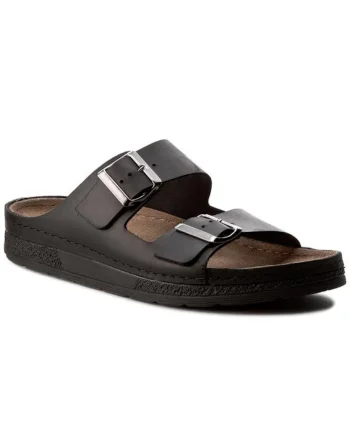 Papuci barbati  199664045, Piele naturala/Piele nabuc, Negru, Negru