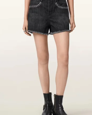 AllSaints pantaloni scurți pentru femei, din denim HEIDI