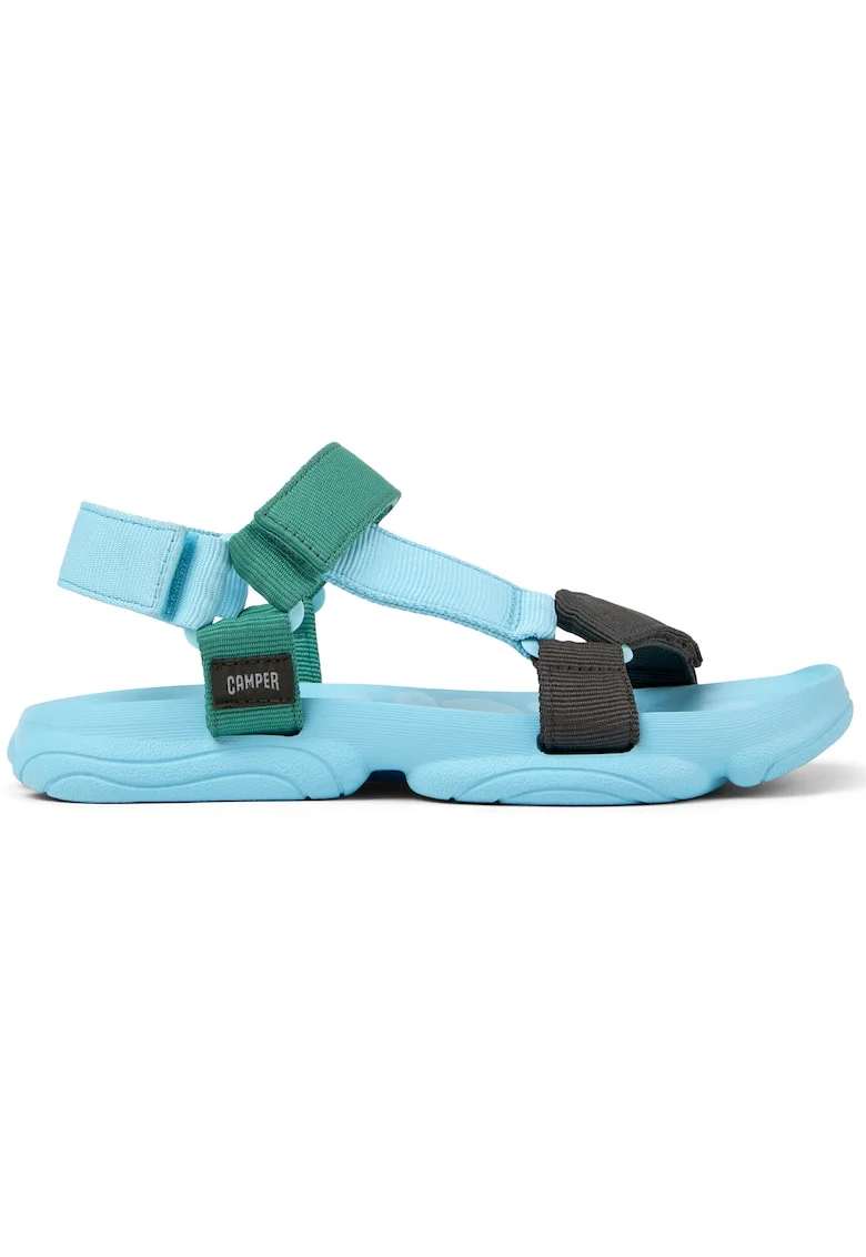 Sandale cu model colorblock si inchidere velcro Karst, Verde/Albastru