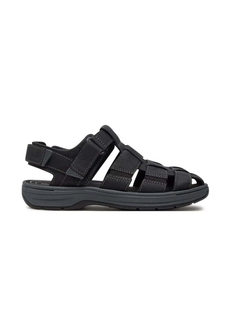 Sandale barbati,  303500, Piele naturala, Negru,