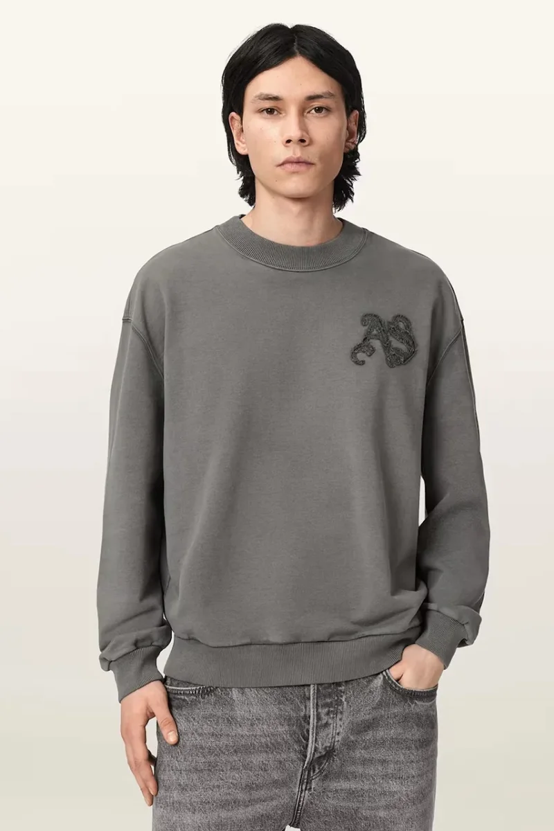 AllSaints hanorac oversized pentru bărbați, din bumbac INSIGNIA
