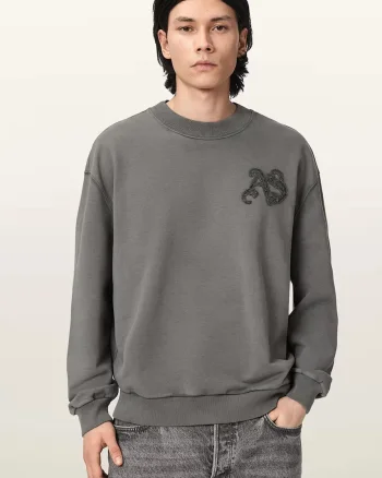 AllSaints hanorac oversized pentru bărbați, din bumbac INSIGNIA