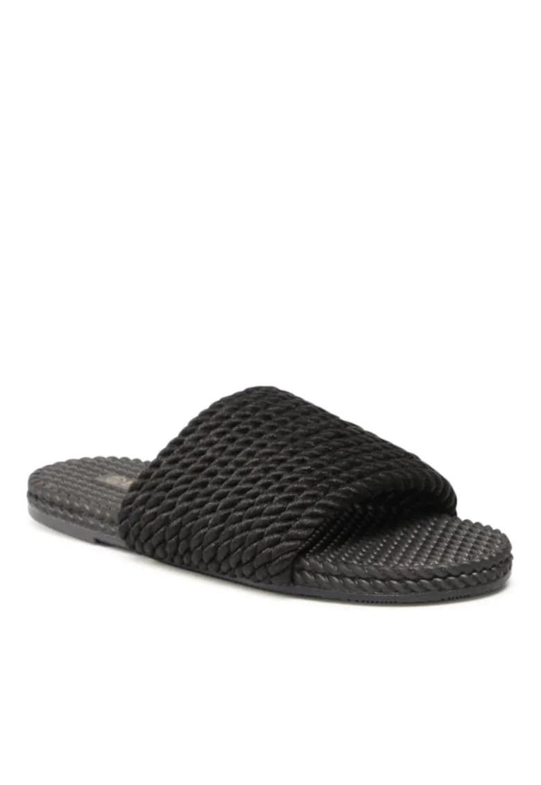 Papuci flip-flop pentru dama,  Textil, Negru