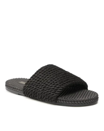 Papuci flip-flop pentru dama,  Textil, Negru