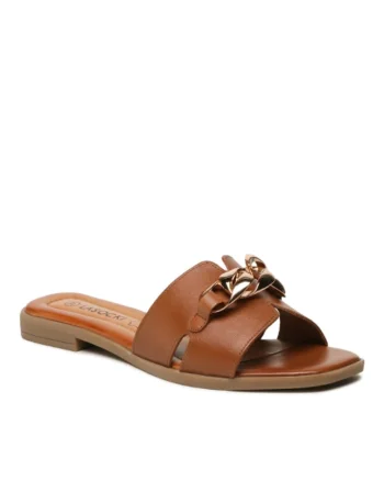 Papuci flip-flop dama,  Piele naturala, maro, Maro