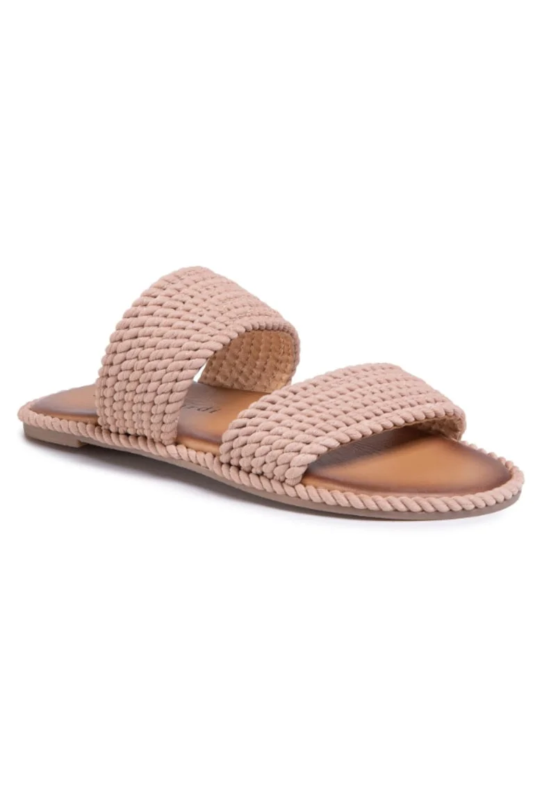 Papuci flip-flop dama,  Textil, Bej, Bej