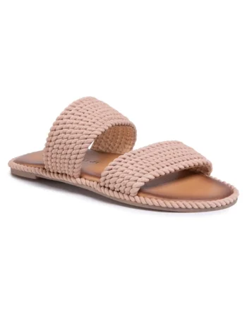 Papuci flip-flop dama,  Textil, Bej, Bej