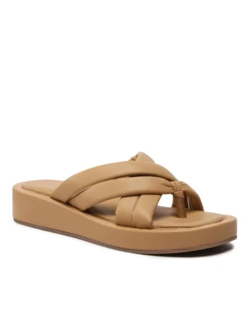Papuci dama,  5904862742519, Piele naturala, maro, Maro
