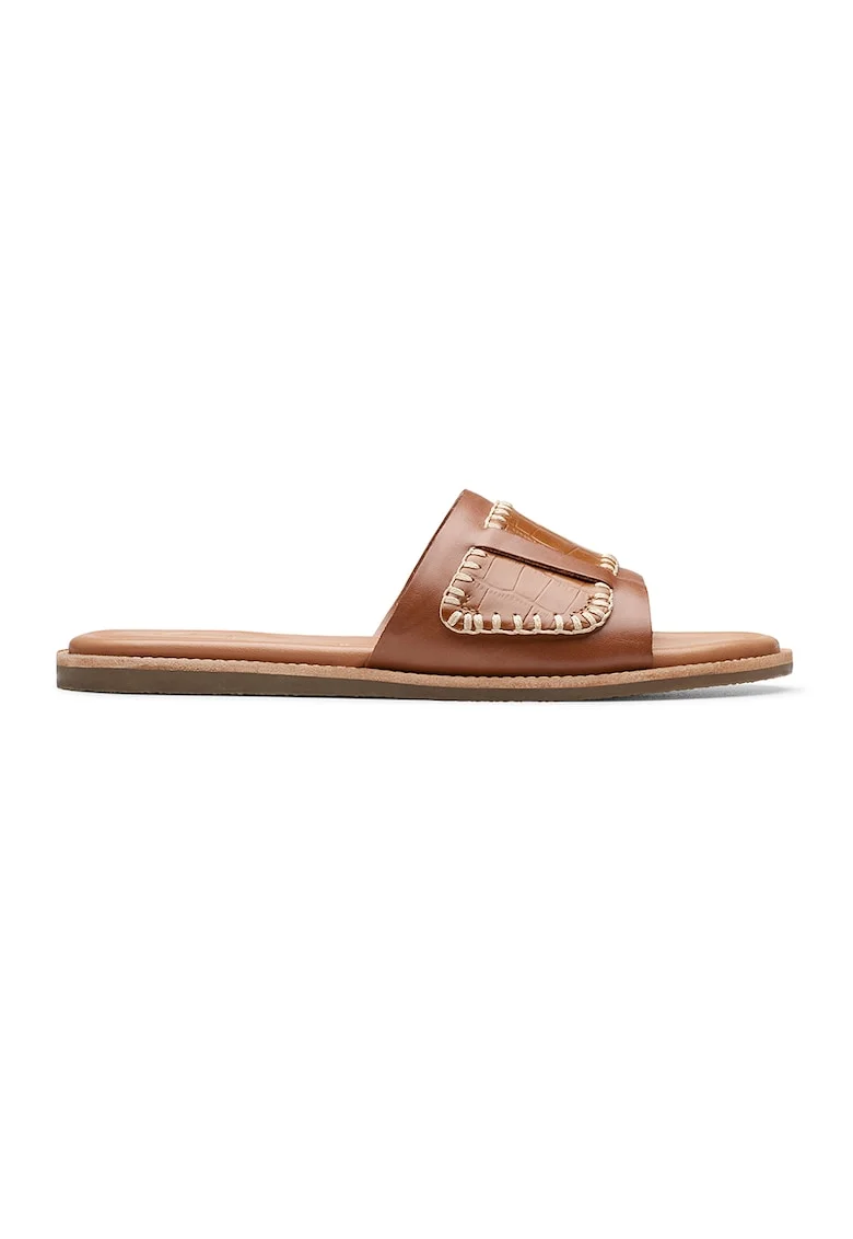 Papuci de piele Maritime, Caramel