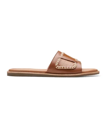 Papuci de piele Maritime, Caramel