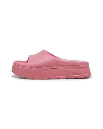 Papuci flatform cu detaliu cu logo in relief Mayze Stack, Roz pastel