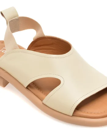 Sandale GOLD DEER bej, 22026, din piele naturala