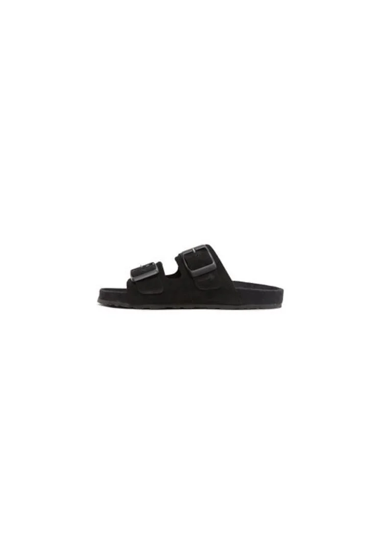 Papuci dama  302778003, Piele naturala, Negru, Negru