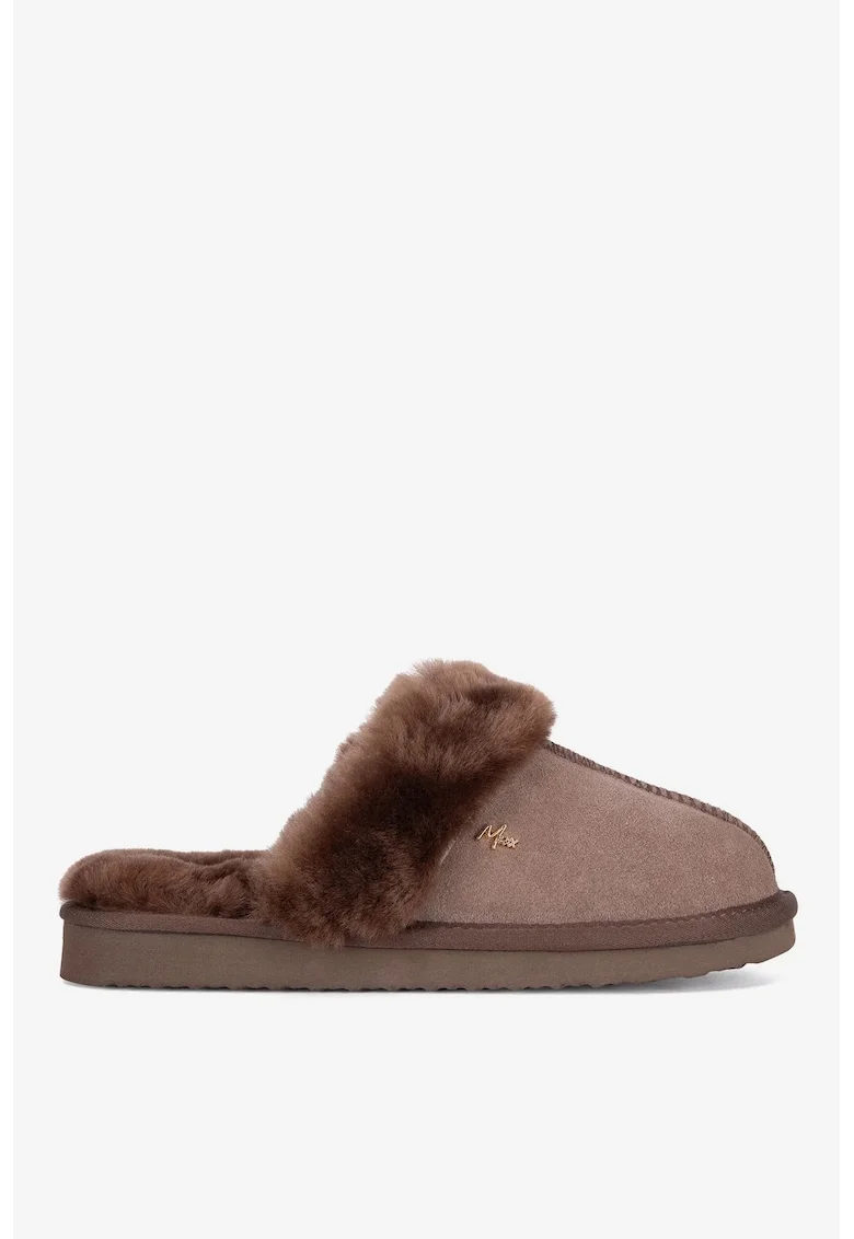 Papuci dama  5905588923879, Piele intoarsa, Maro, Maro