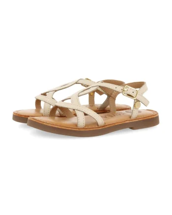 Sandale de piele cu catarama Tilly, Alb fildes