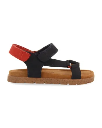Sandale de piele cu velcro Depoe, Rosu/Bleumarin