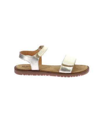 Sandale de piele cu aspect metalizat, Auriu