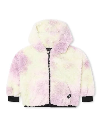 Geaca din blana shearling sintetica, Galben/Lila