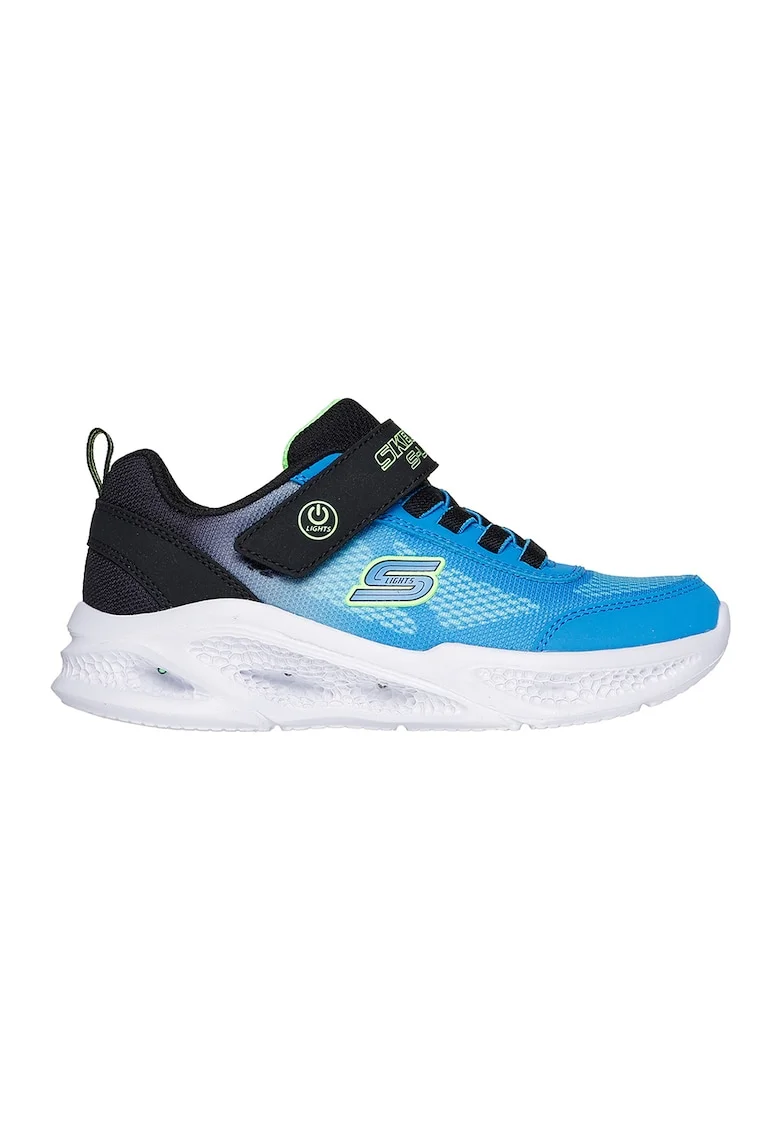Pantofi sport cu velcro Meteor-Lights - Krendox, Negru/Turcoaz