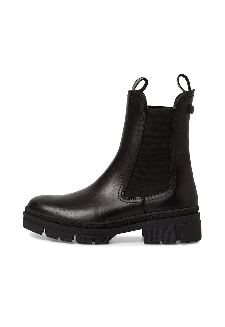 Ghete Chelsea de piele, Negru