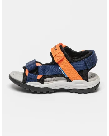Sandale cu inchidere velcro Borrealis, Portocaliu/Bleumarin