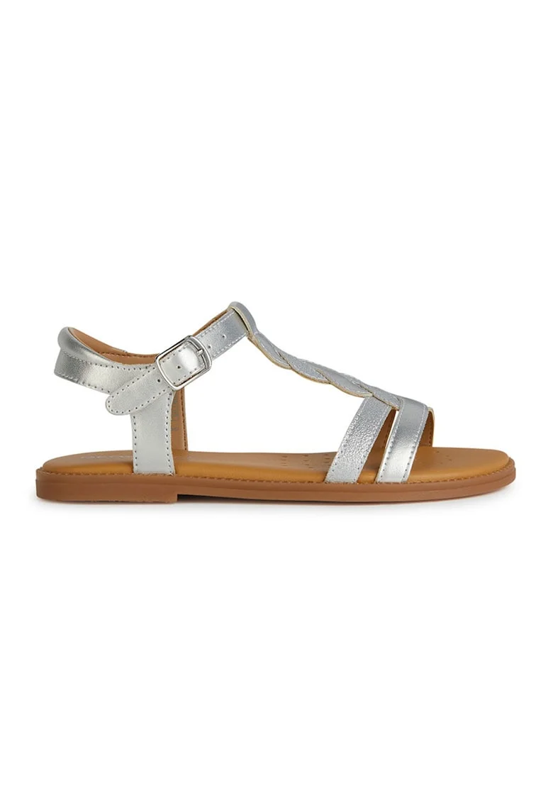 Sandale de piele ecologica Karly, Argintiu