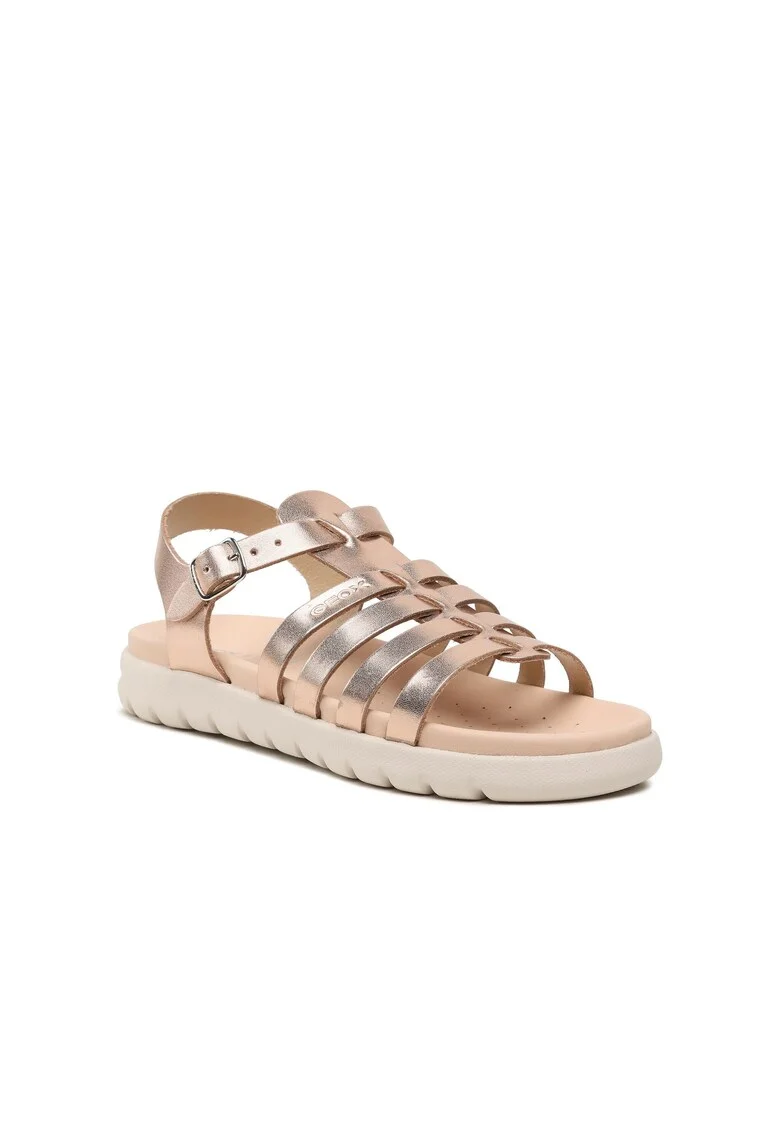 Sandale de piele cu barete multiple Soleima, Auriu