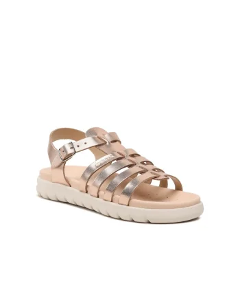 Sandale de piele cu barete multiple Soleima, Auriu