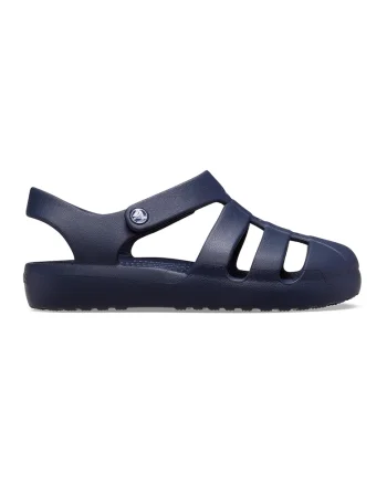 Sandale cu velcro si logo, Bleumarin