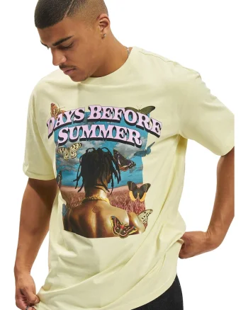 Tricou unisex supradimensionat cu imprimeu grafic si text, Maro/Galben pal/Albastru