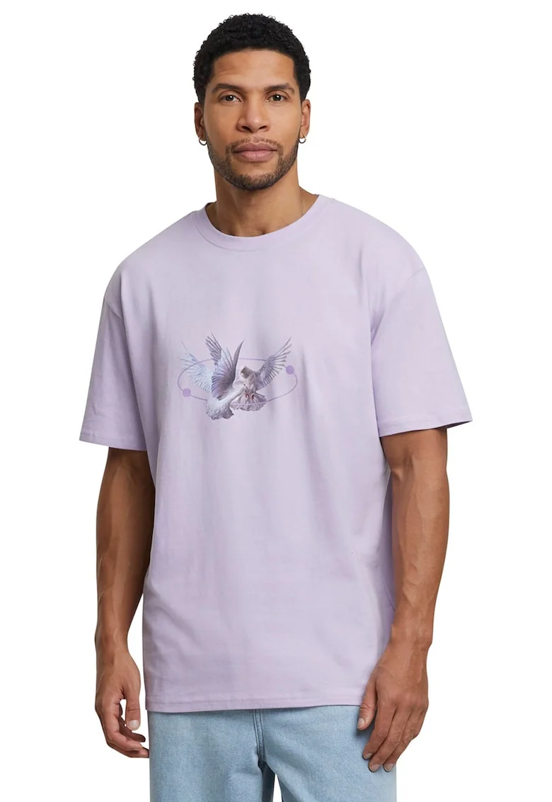Tricou unisex cu imprimeu grafic, Lila