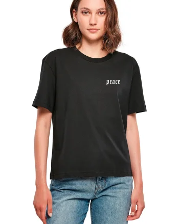 Tricou cu imprimeu foto pe partea din spate, Negru/Gri deschis