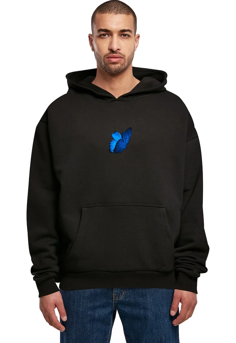 Hanorac lejer unisex cu imprimeu grafic si foto, Negru/Maro/Albastru