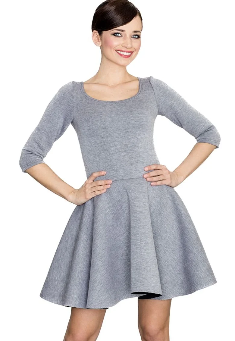 Rochie mini dama Guillo K227 gri, Gri