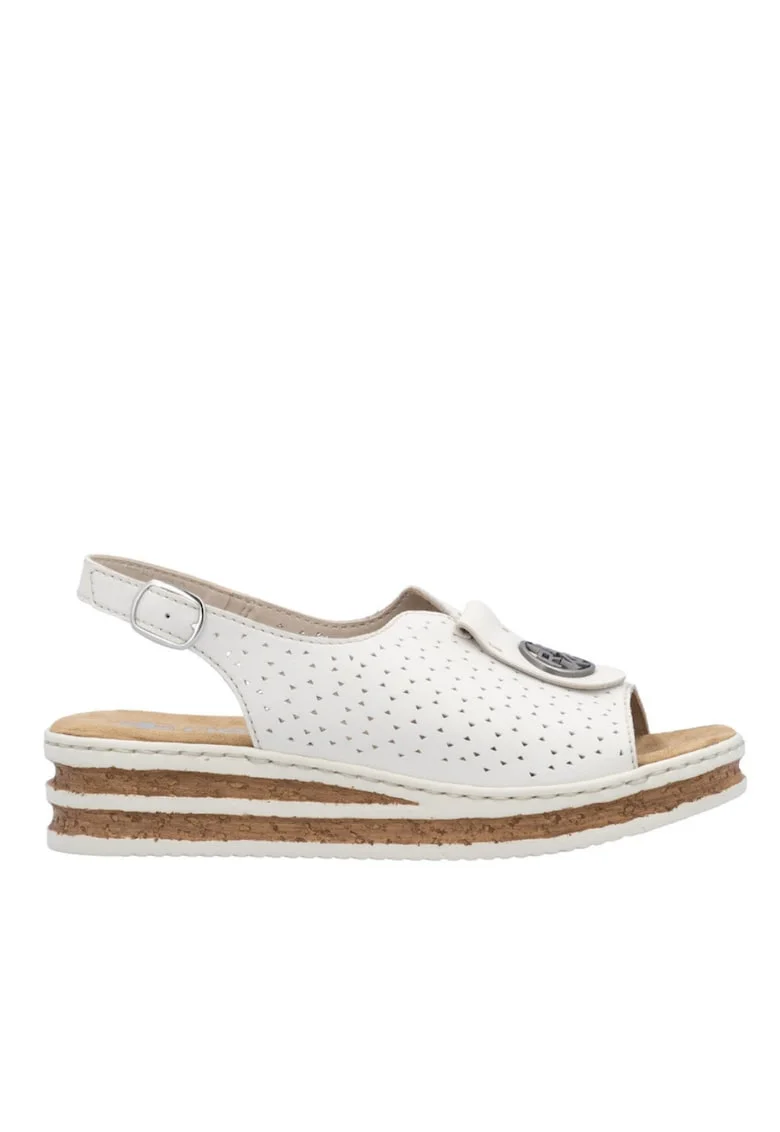 Sandale casual, dama,  ANTISTRESS, 62902-80 alb, piele naturala, Alb
