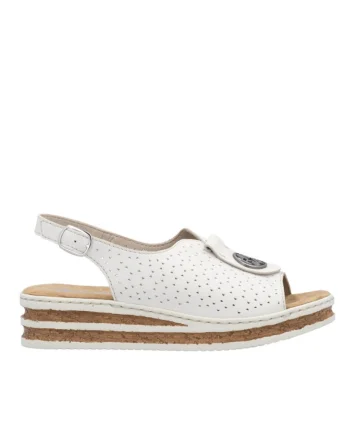 Sandale casual, dama,  ANTISTRESS, 62902-80 alb, piele naturala, Alb