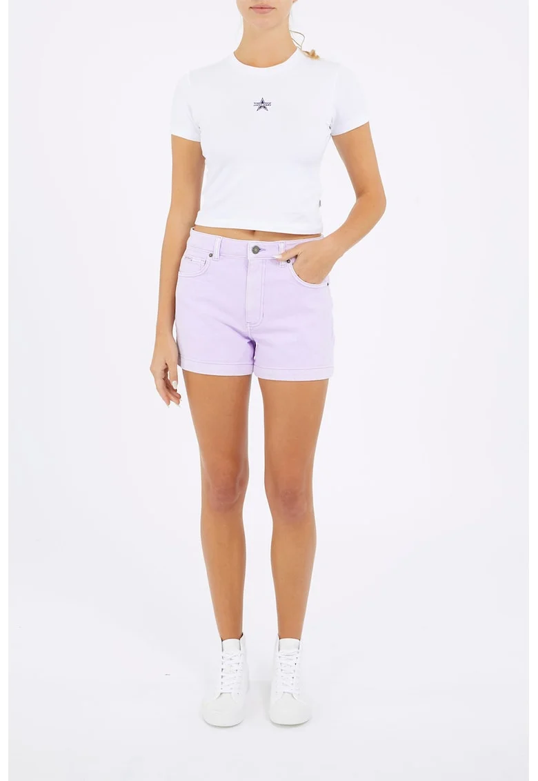 Blugi scurti mom fit, Lila