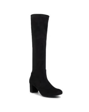 Cizme dama,  206667007, Negru, Textil, Negru