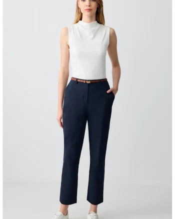 Pantaloni regular fit cu model uni, Albastru ultramarin