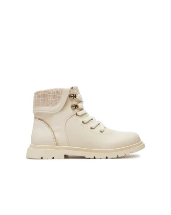 Ghete copii,  87821, Piele naturala, Ecru