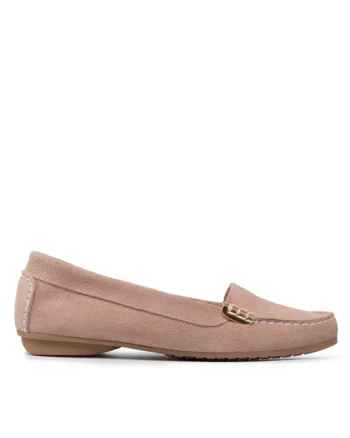 Mocasini dama  300317075, Piele intoarsa, Roz, Roz
