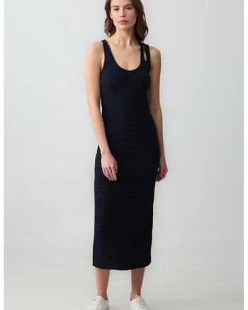 Rochie midi cu decupaj, Negru