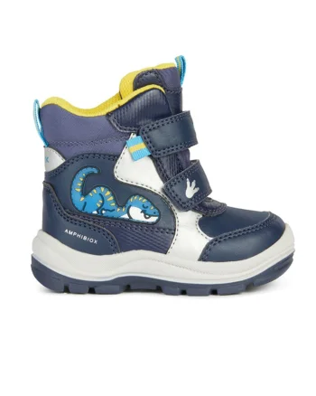Ghete din piele ecologica si material textil, Alb/Galben/Bleumarin