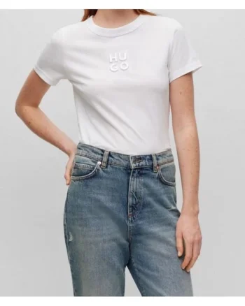 Tricou slim cu logo iesit in relief