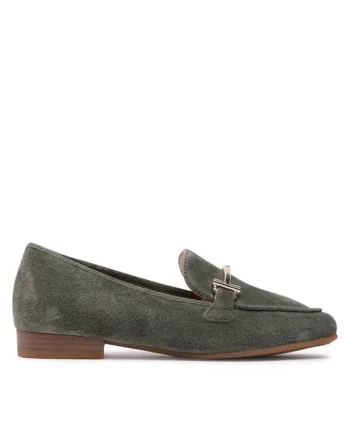 Pantofi dama  302722426, Piele intoarsa, Kaki