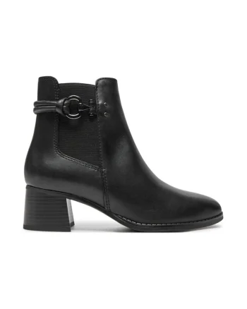 Botine dama,  42360, Piele naturala, Negru, Negru